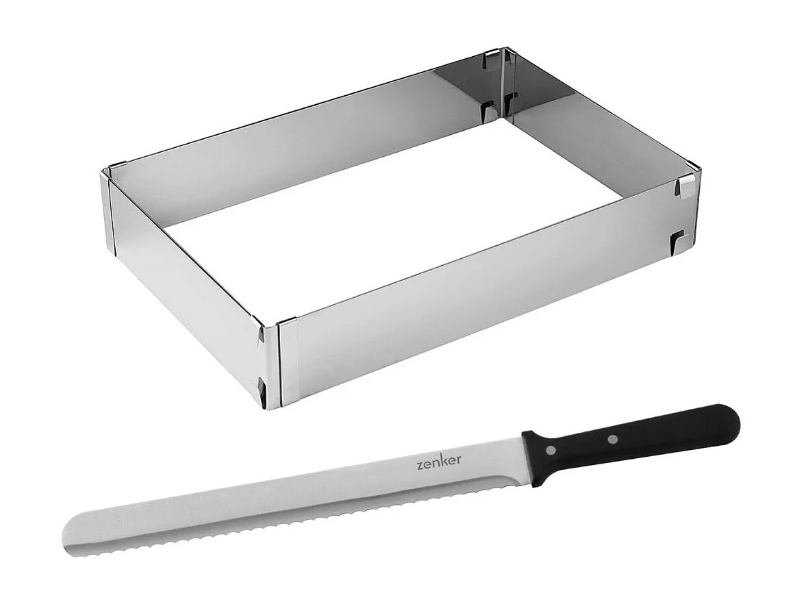 Cadre à gâteaux rectangulaire réglable et couteau à pâtisserie 30 cm Zenker Smart Pastry