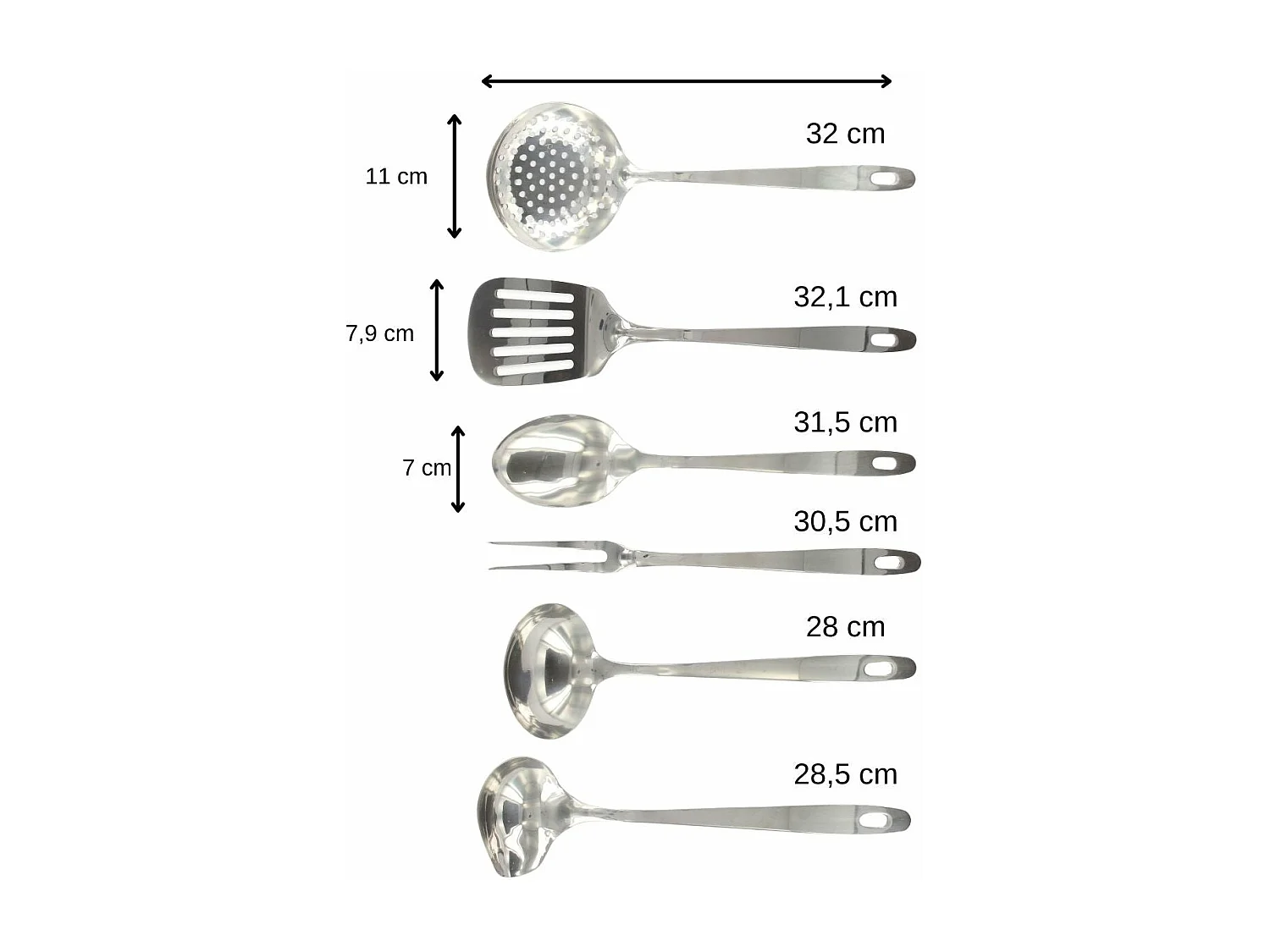 Ensemble ustensiles de cuisine 6 pièces inox Fackelmann Oxford