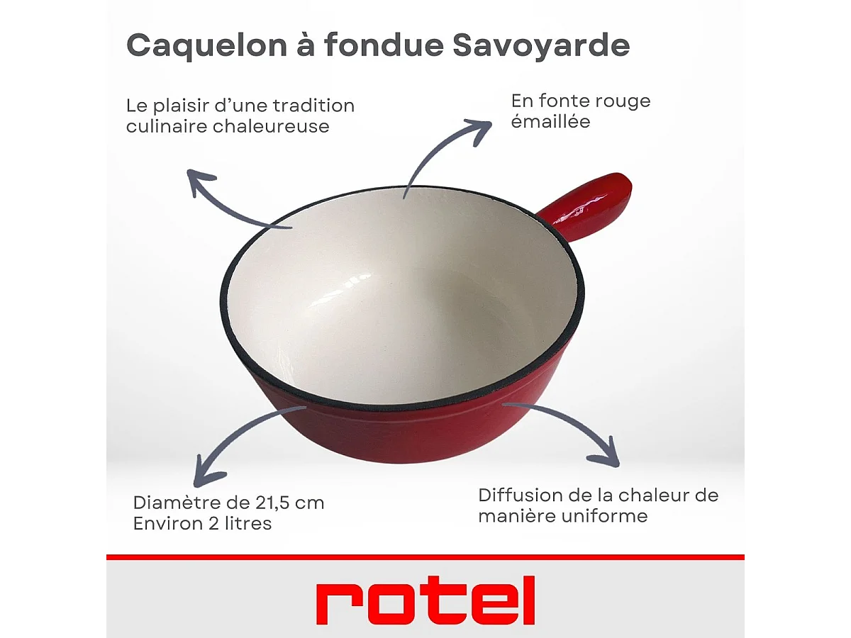 Caquelon à fondue au fromage 2 litres Rotel Swiss Tradition