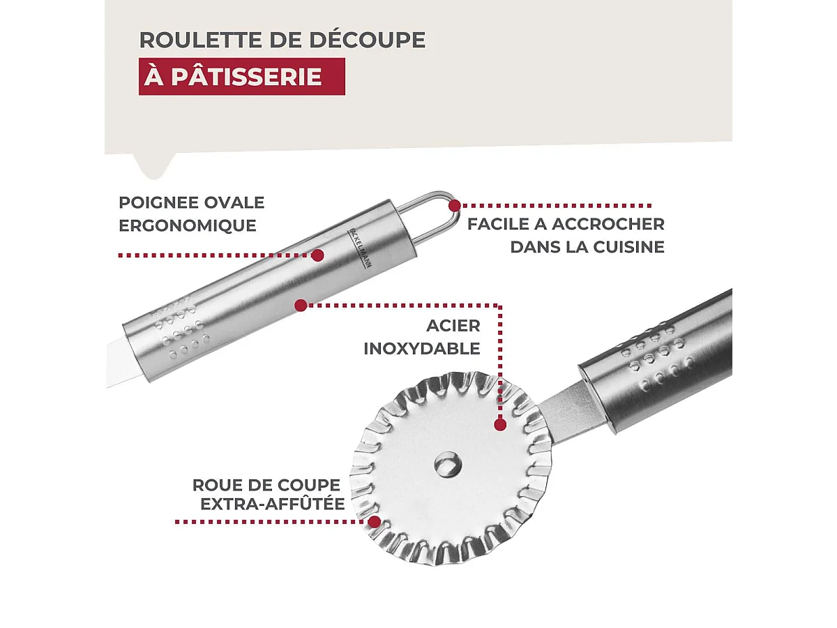 Roulette découpe pâte18 cm  Fackelmann Ovale limited edition