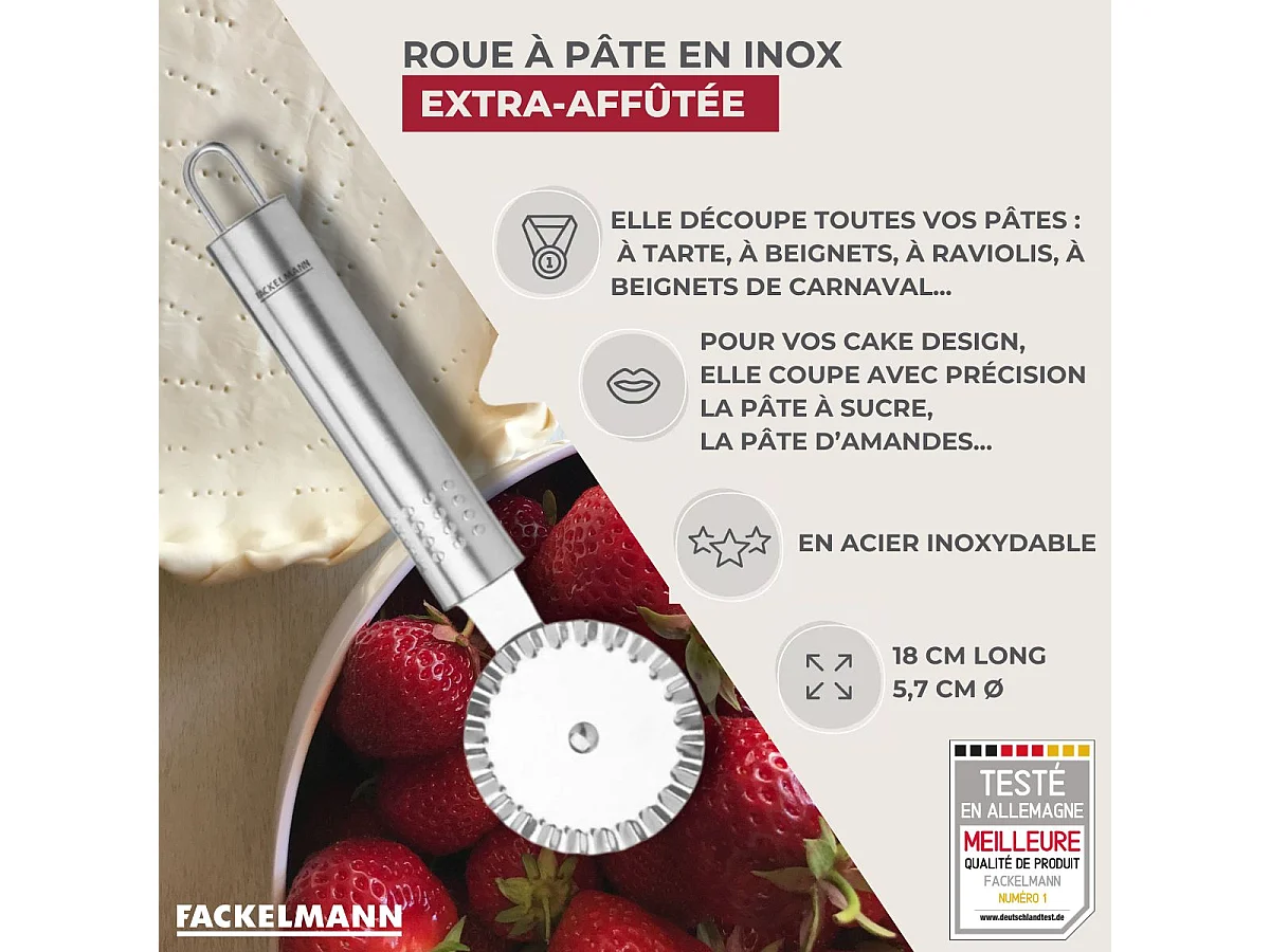 Roulette découpe pâte18 cm  Fackelmann Ovale limited edition