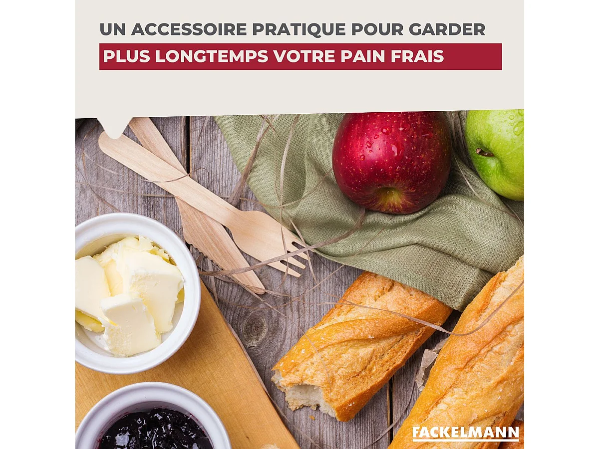 Sac de conservation pour baguette de pain en coton Fackelmann Nature