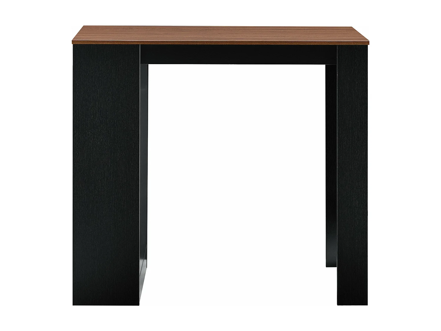 Mesa alta con almacenaje tipo bistro alto 110 cm efecto negro y nogal 03_0006192