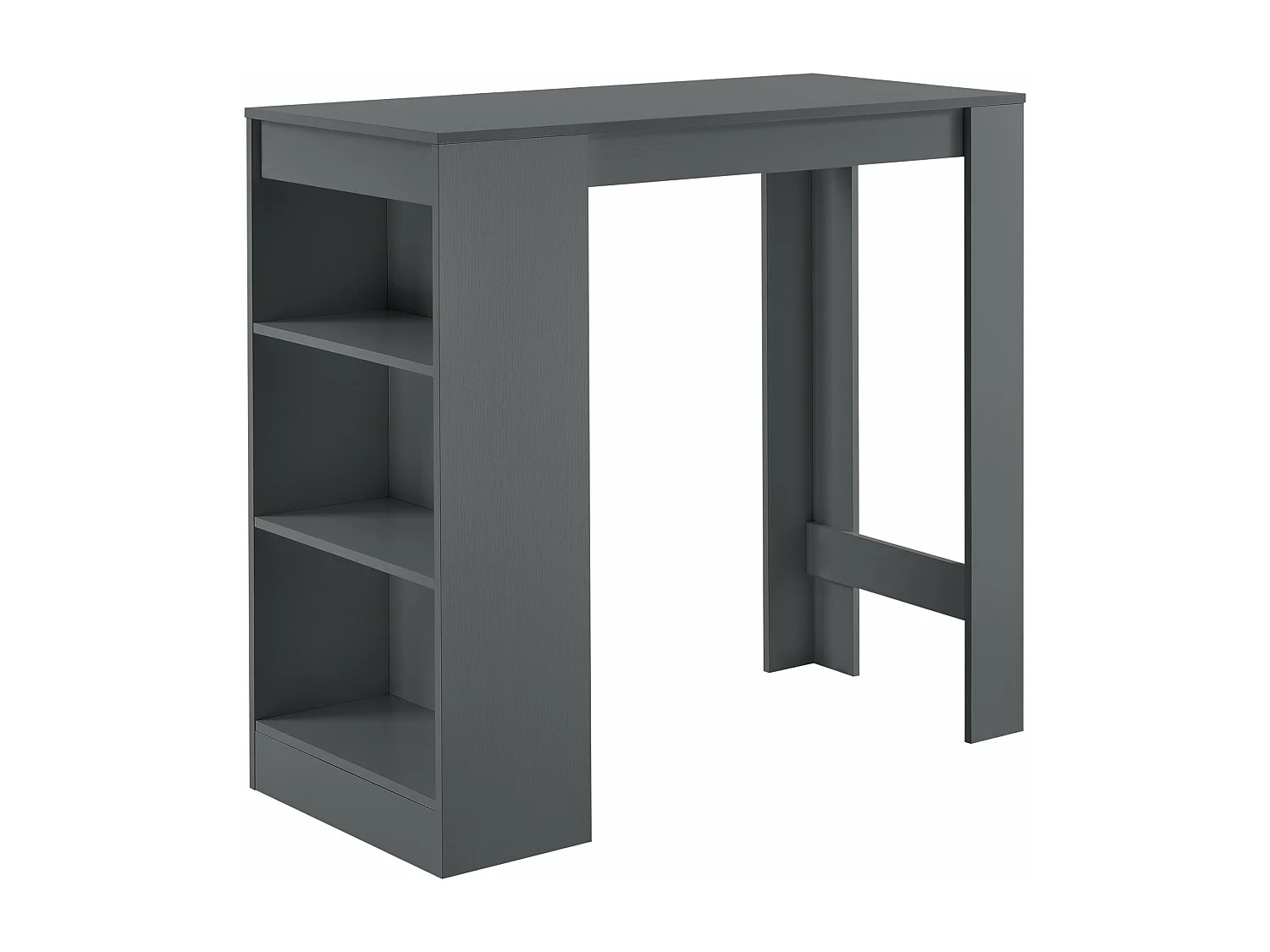 Mesa alta con almacenaje alto tipo bistro con 3 estantes 110 cm gris oscuro 03_0006190