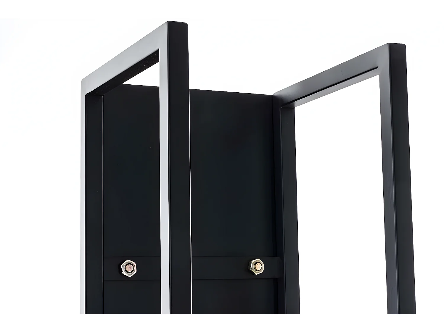 Leñero soportes para leña almacenamiento negro mate 180 cm metal M10_000598