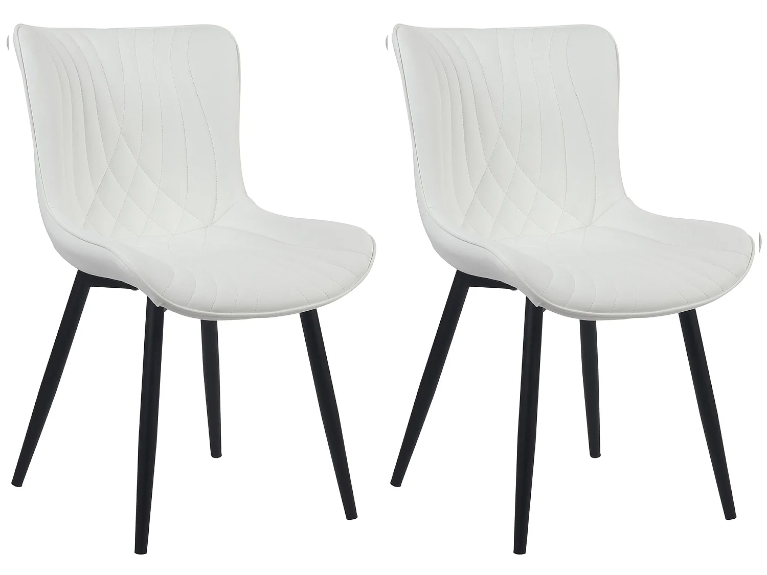 Juego de 2 sillas de comedor cocina polipiel blanco metal M10_000422