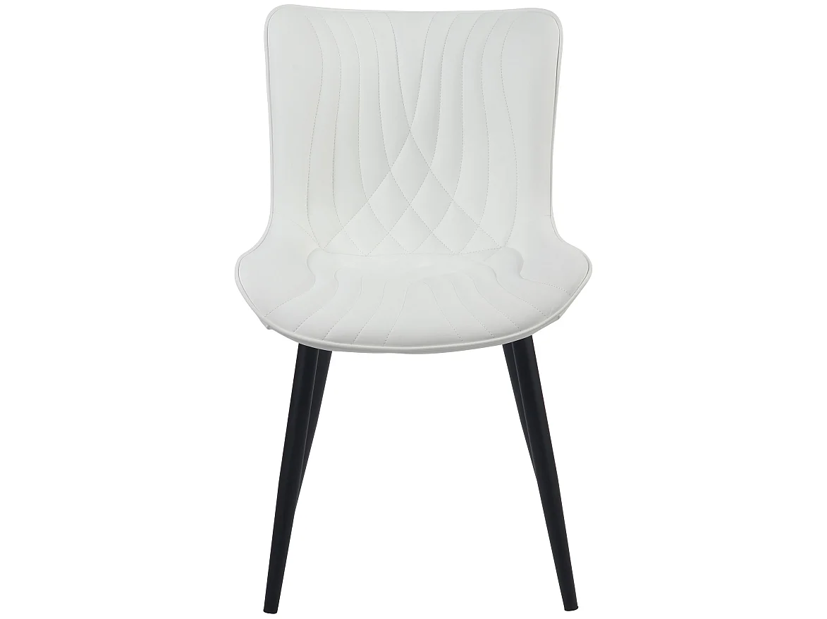 Juego de 2 sillas de comedor cocina polipiel blanco metal M10_000422