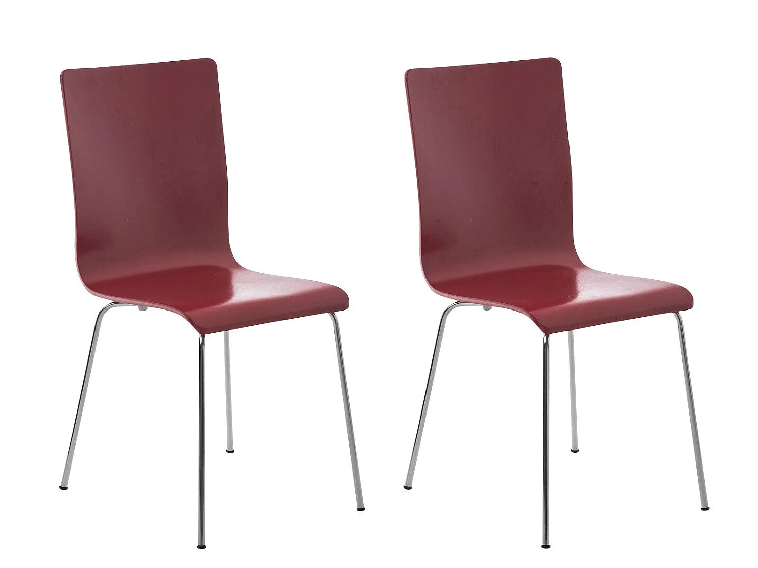 Conjunto de 2 sillas de cocina de madera roja y metal CDS10061