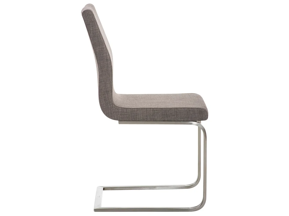 Set de 2 sillas de comedor diseño moderno en polipiel gris base acero inoxidable M10_001086