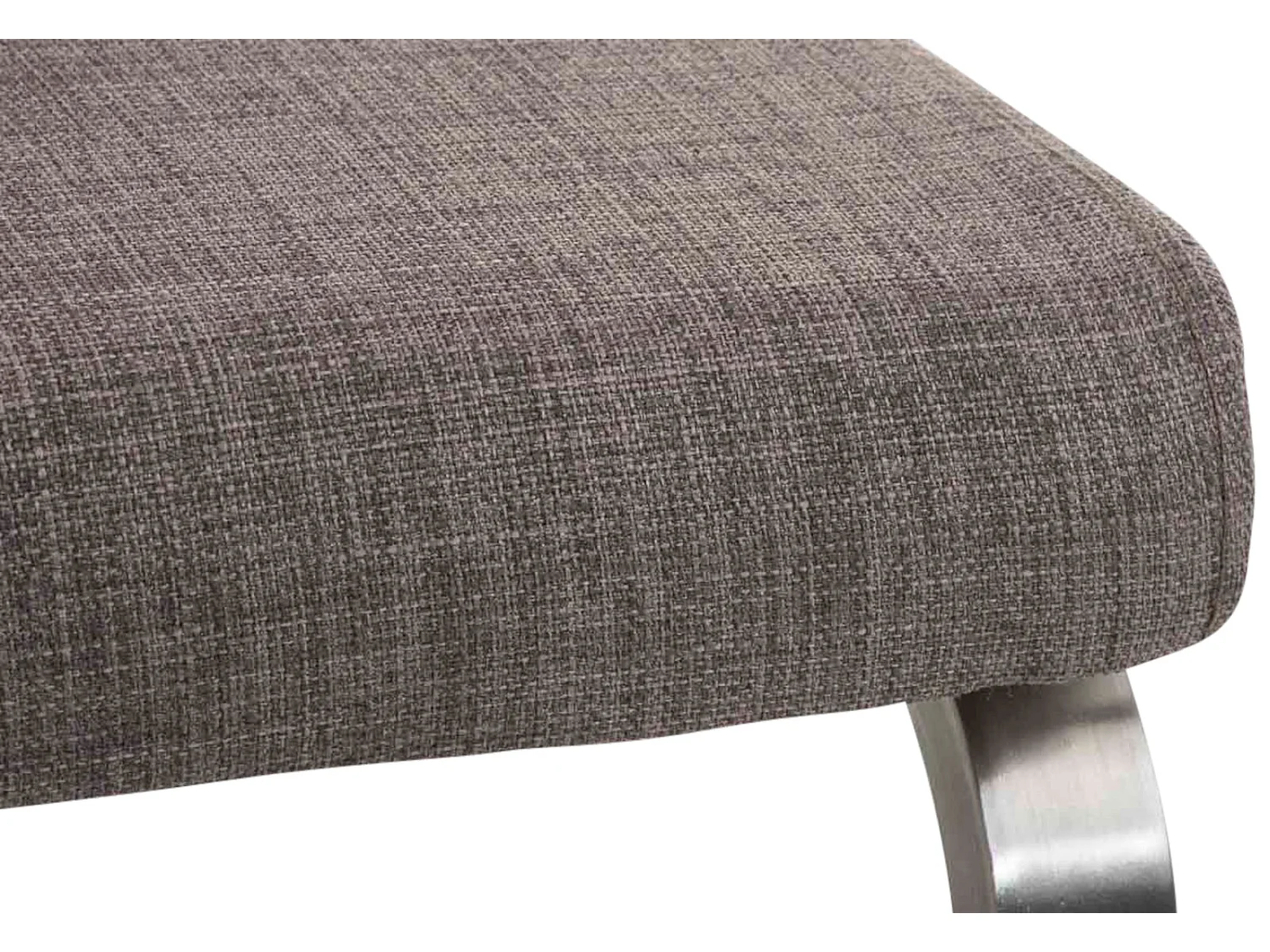 Set de 2 sillas de comedor diseño moderno en polipiel gris base acero inoxidable M10_001086