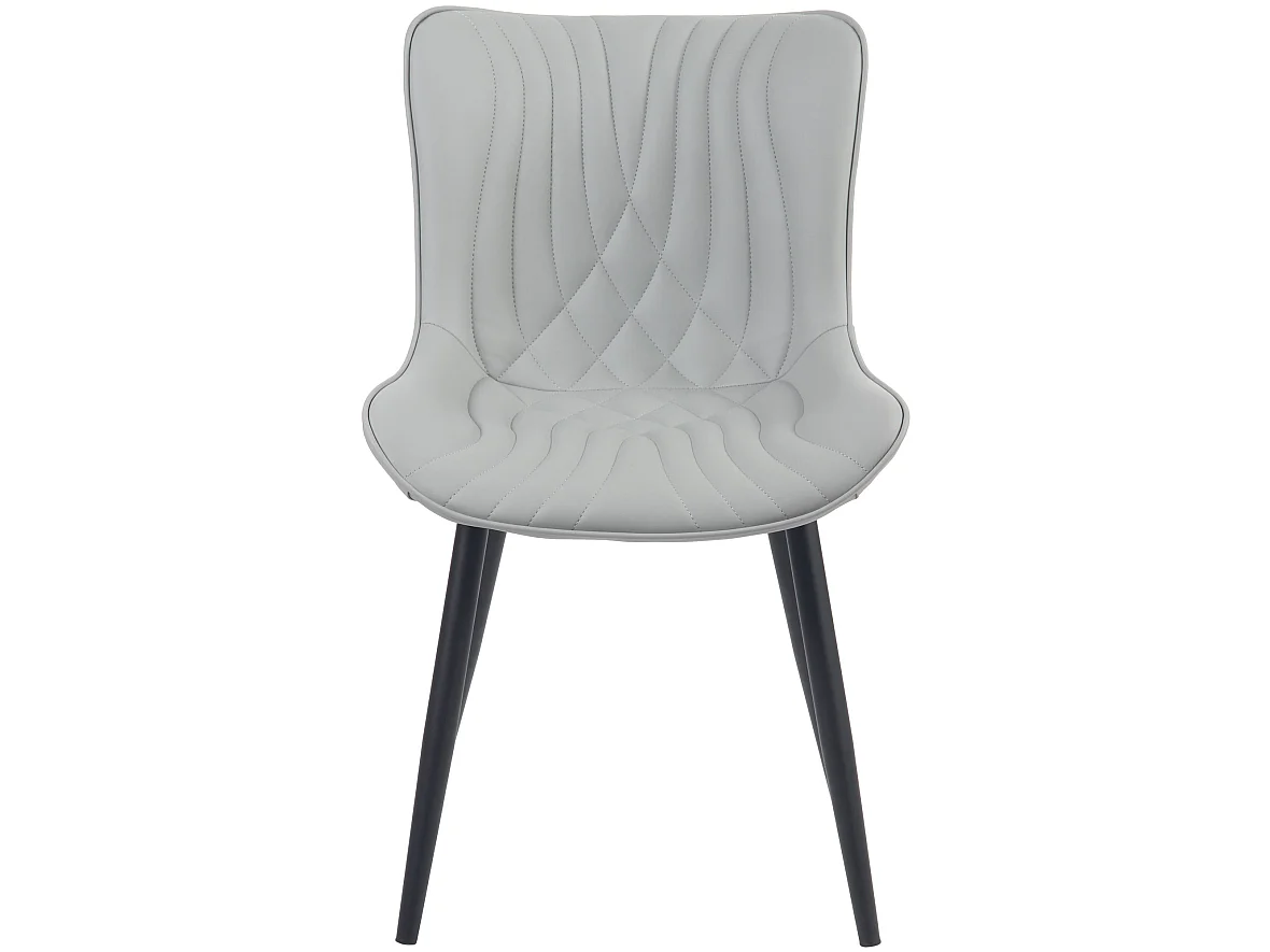 Juego de 2 sillas de comedor cocina polipiel gris metal M10_000426