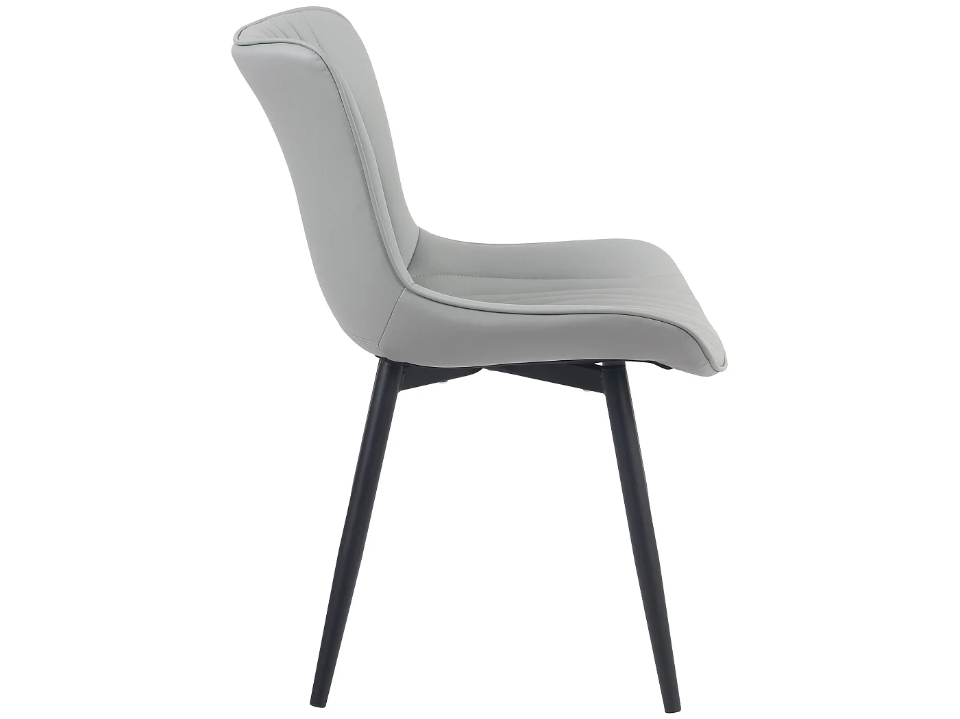 Juego de 2 sillas de comedor cocina polipiel gris metal M10_000426