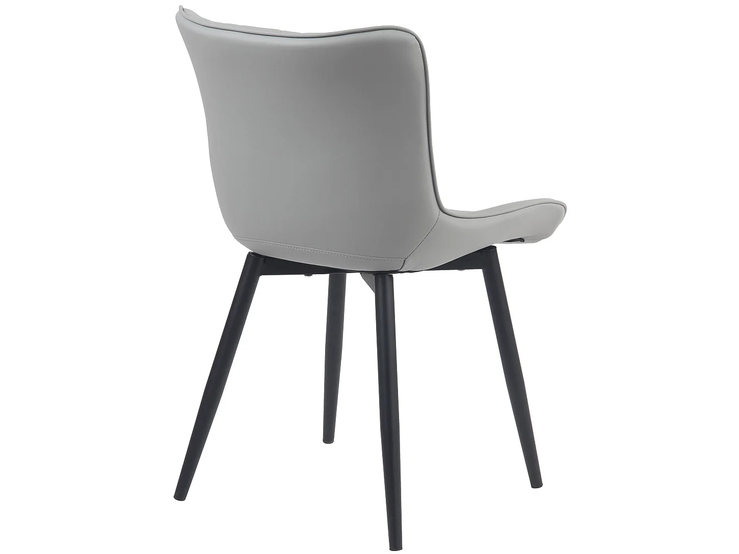 Juego de 2 sillas de comedor cocina polipiel gris metal M10_000426