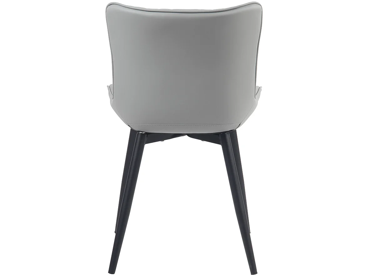 Juego de 2 sillas de comedor cocina polipiel gris metal M10_000426