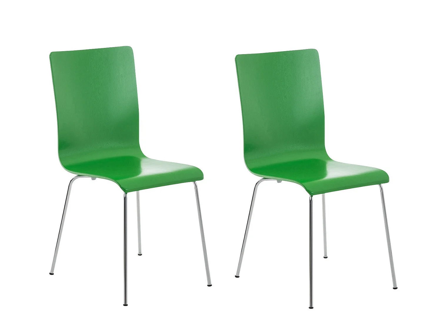 Lot de 2 chaises de cuisine en bois vert et métal CDS10063