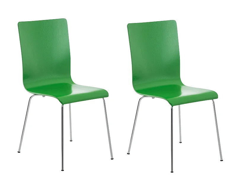 Lot de 2 chaises de cuisine en bois vert et métal CDS10063