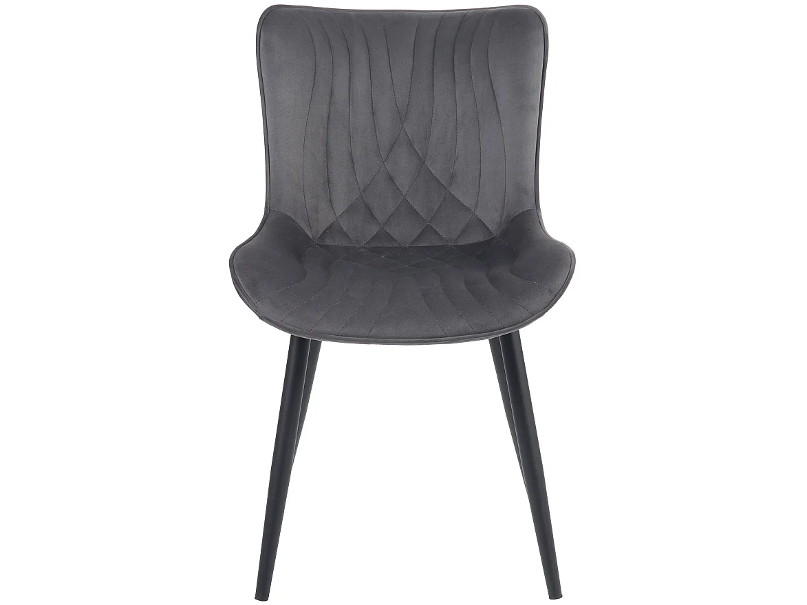 Juego de 2 sillas de comedor cocina terciopelo gris oscuro y metal negro M10_000425