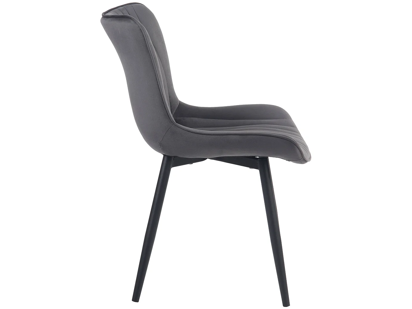 Juego de 2 sillas de comedor cocina terciopelo gris oscuro y metal negro M10_000425