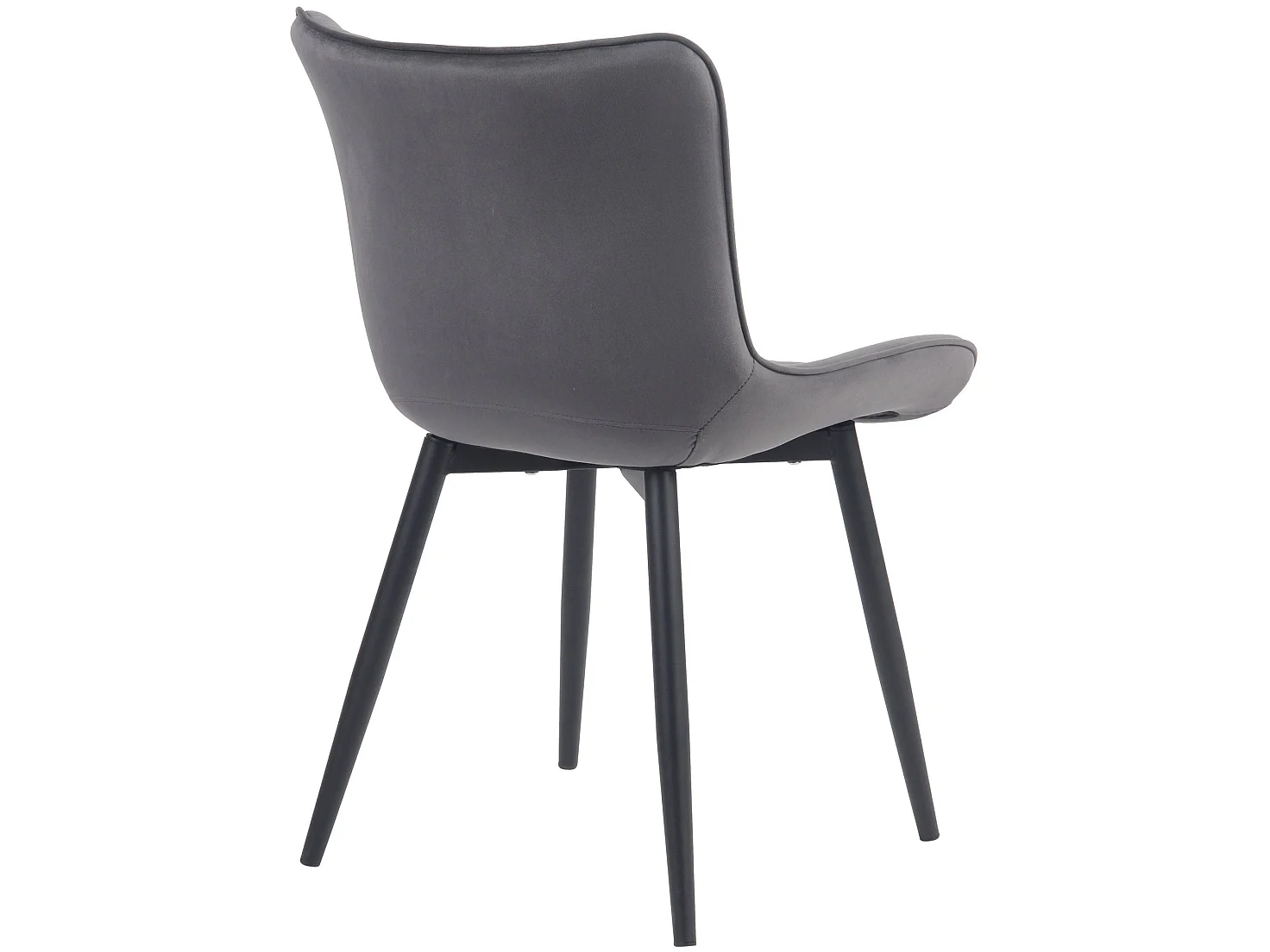 Juego de 2 sillas de comedor cocina terciopelo gris oscuro y metal negro M10_000425