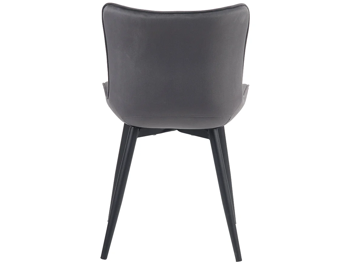 Juego de 2 sillas de comedor cocina terciopelo gris oscuro y metal negro M10_000425