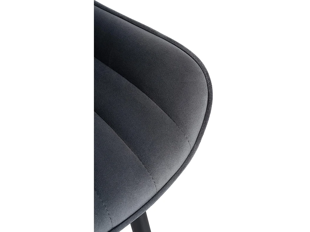 Juego de 2 sillas de comedor cocina terciopelo gris oscuro y metal negro M10_000425