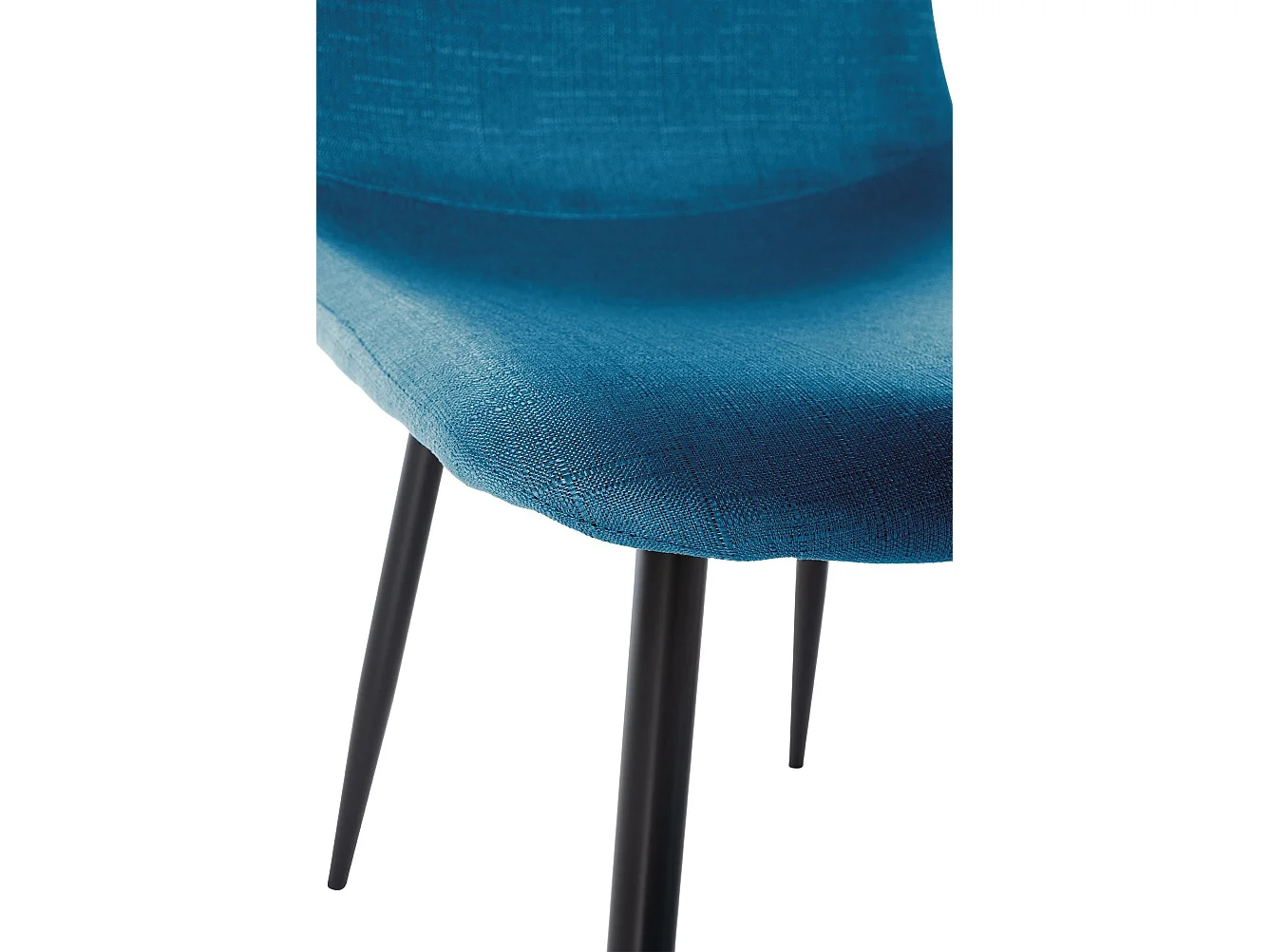 Juego de 4 sillas de comedor cocina estilo moderno tela azul y metal M10_000497