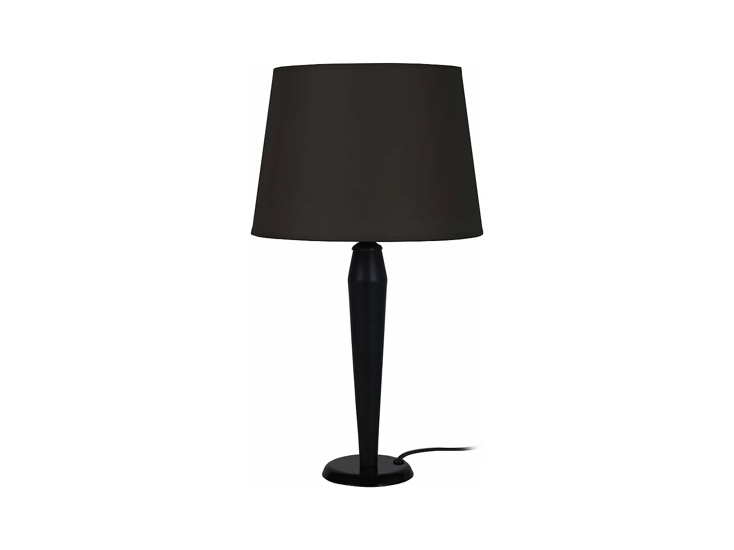 Lampe de chevet conique métal noir, 46 cm.