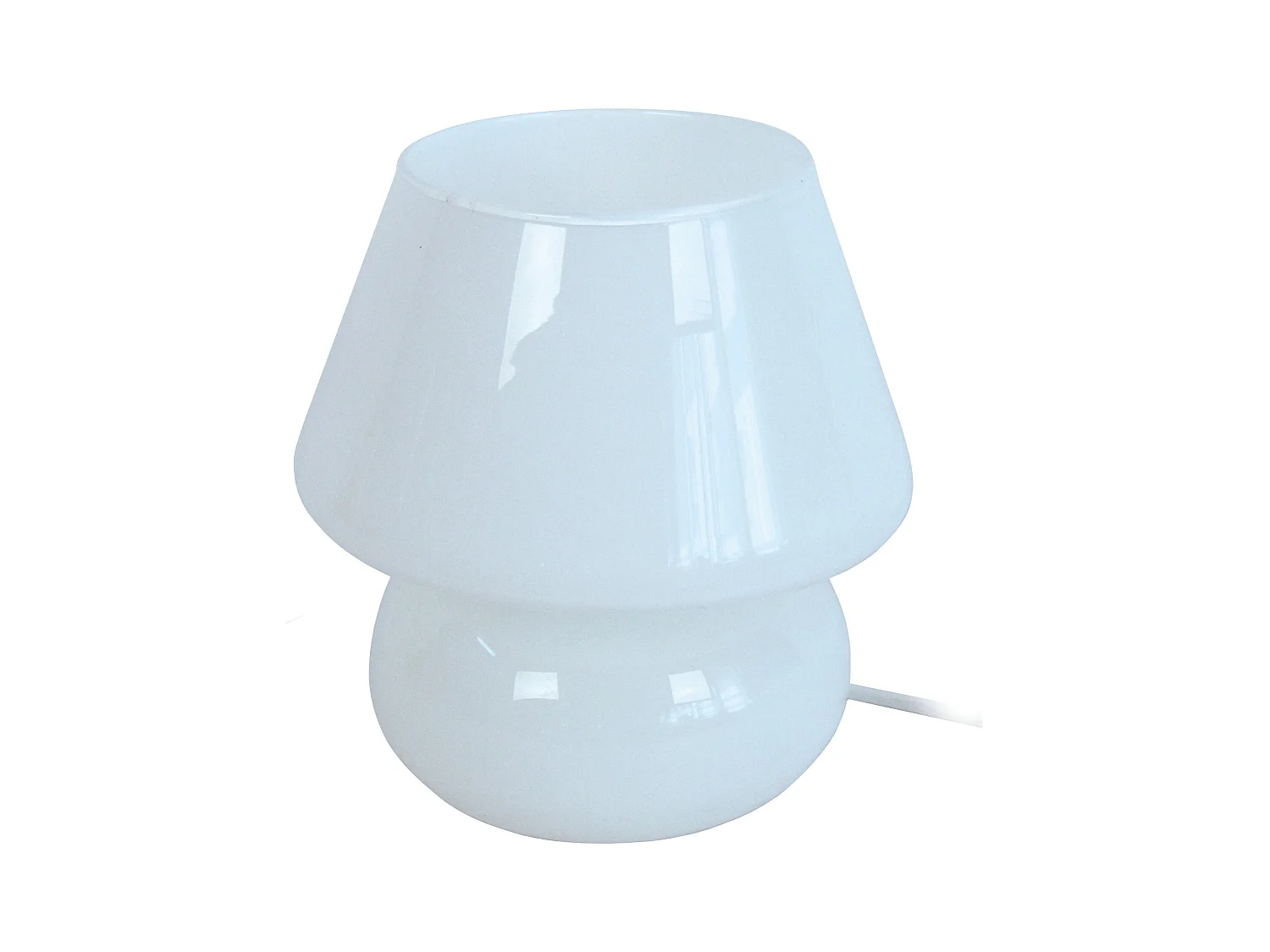 Lampe de chevet, champignon verre  opale 16,5 cm.