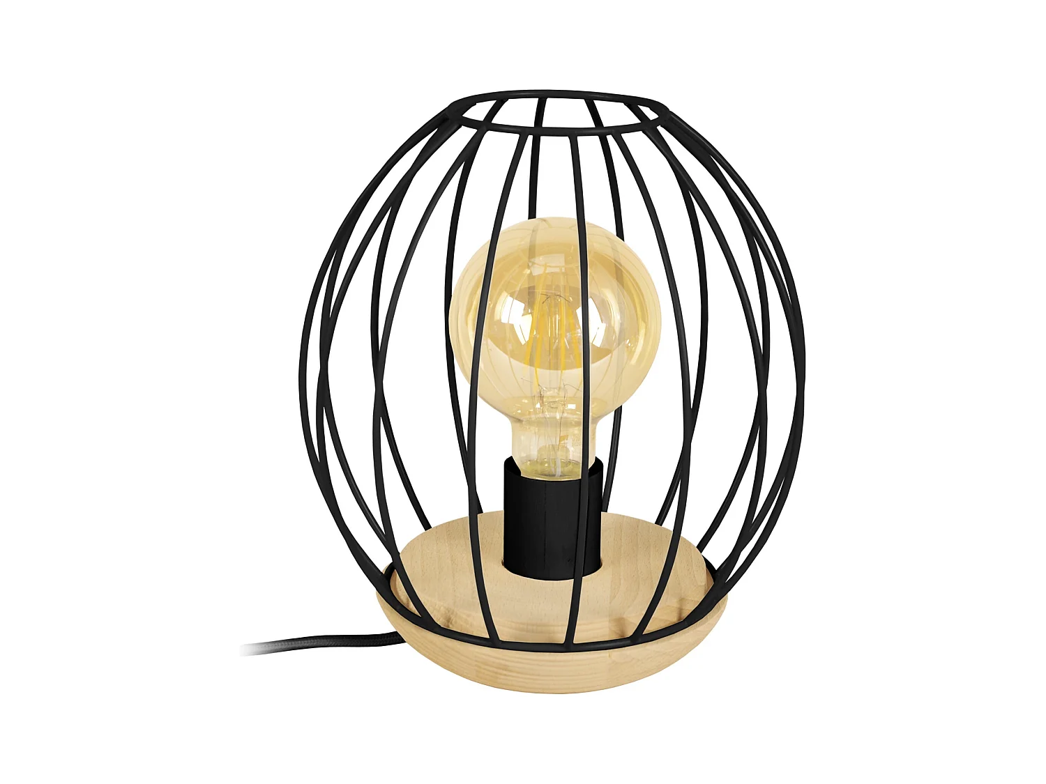 Lampe de Chevet TOSEL ,bois,naturel,H20xD20xP20 cm