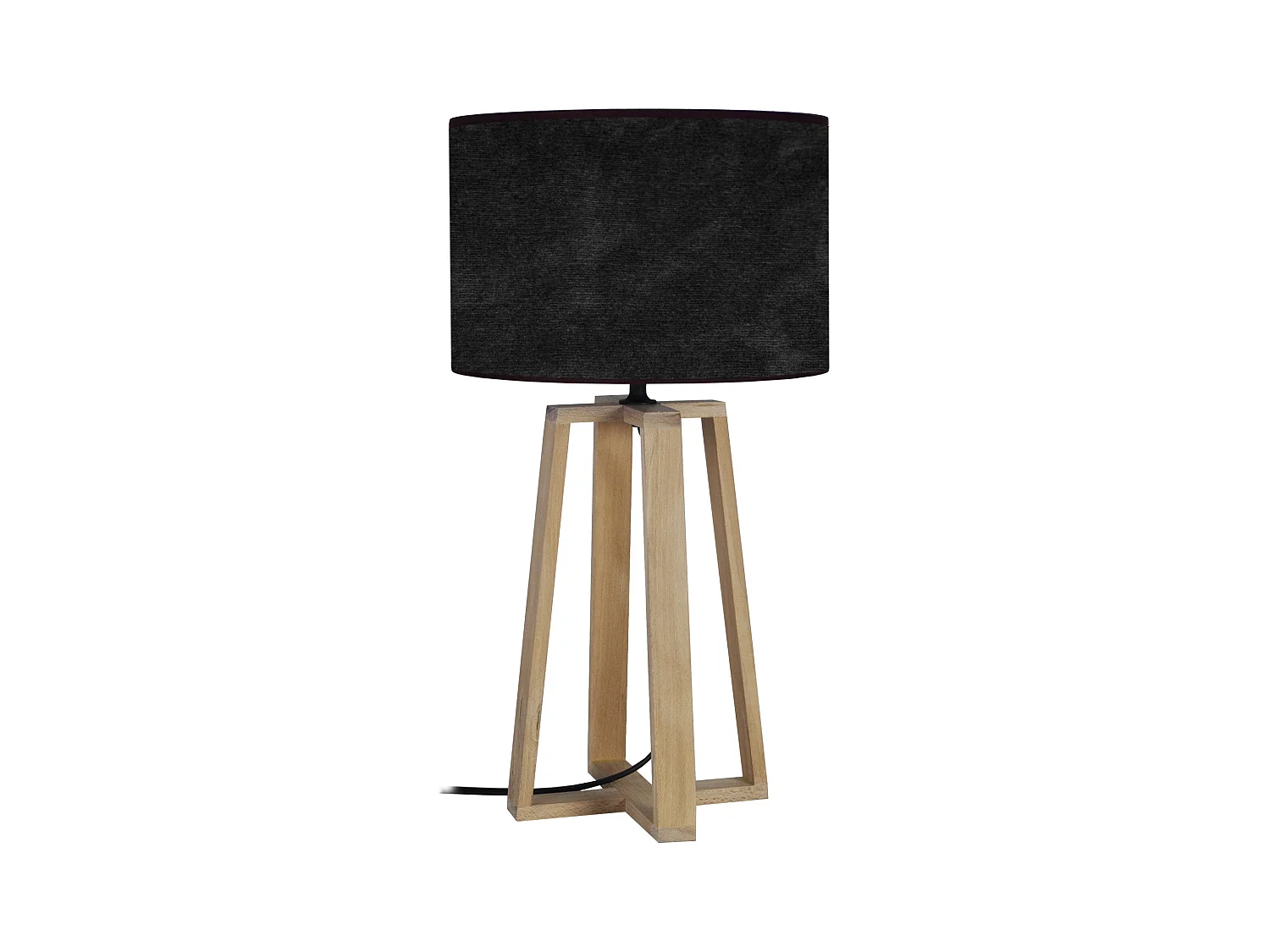 Lampe de Chevet TOSEL ,bois,naturel,H 50xD22x P 22cm