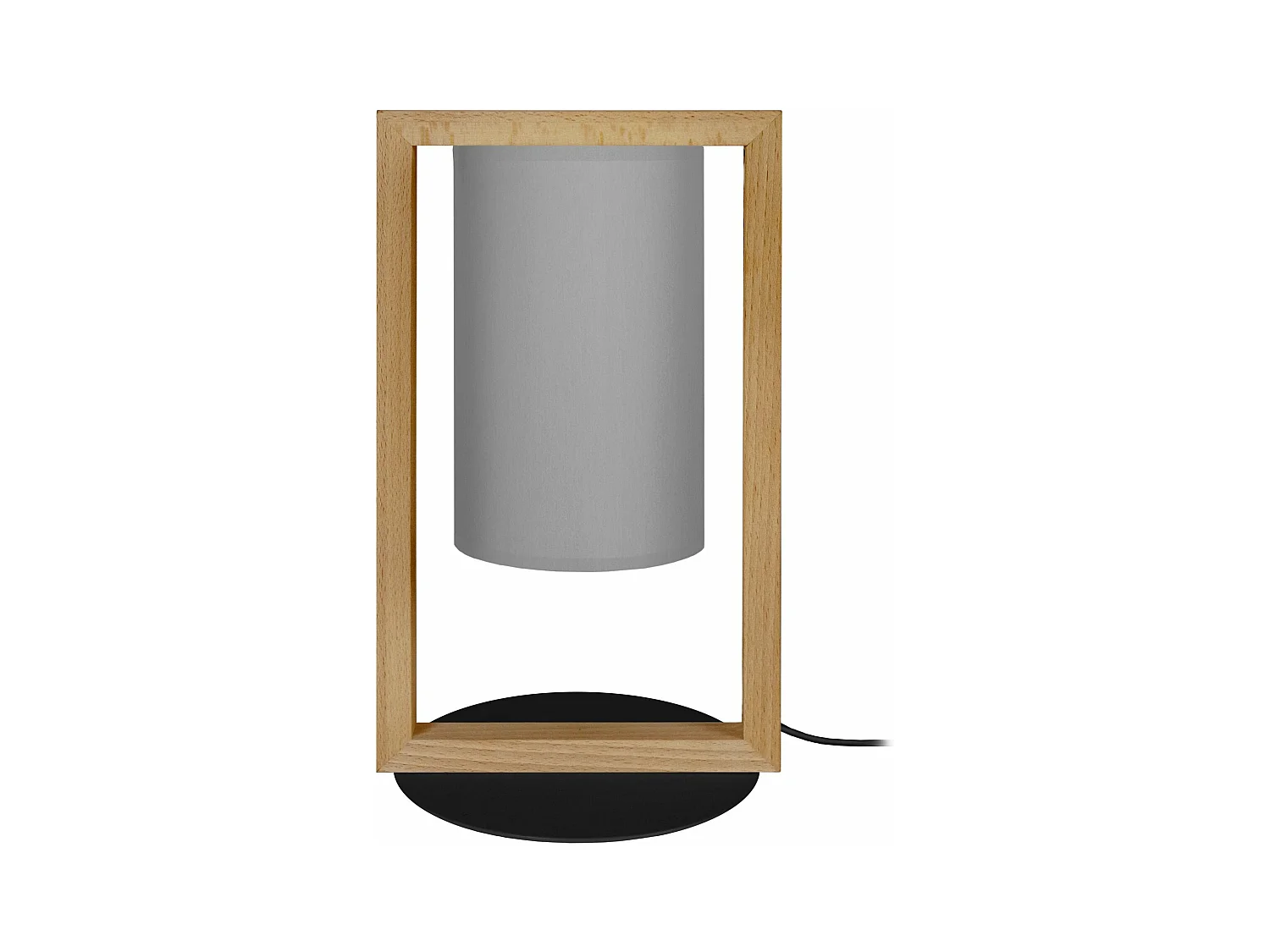 Lampe de chevet colonne bois  foncé,gris 34 cm.
