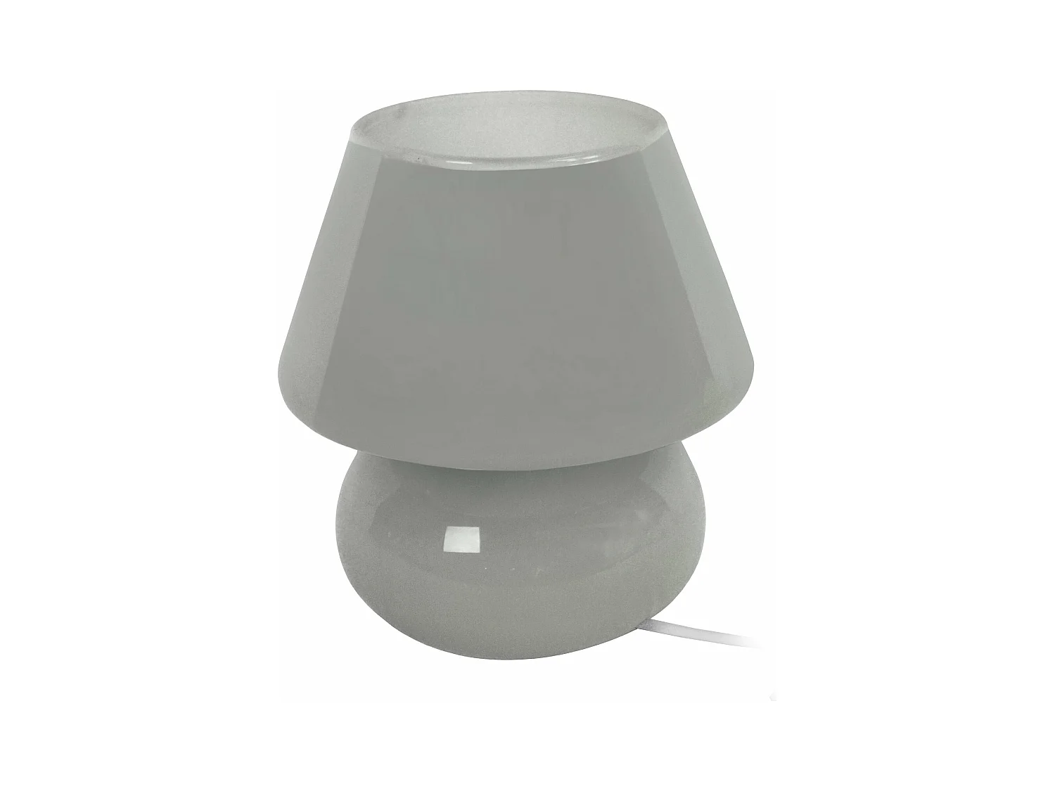 Lampe de chevet, champignon verre  gris 16,5 cm.
