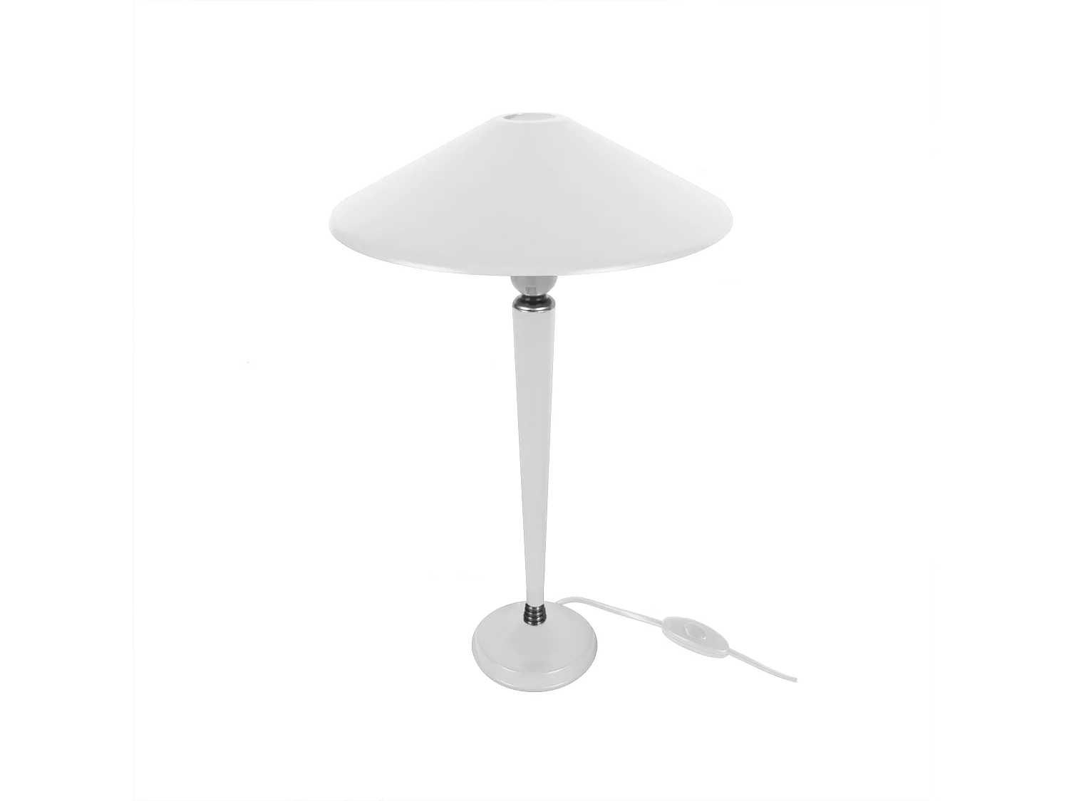Lampe de Chevet TOSEL ,métal,Blanc ,H47xD35xP35cm