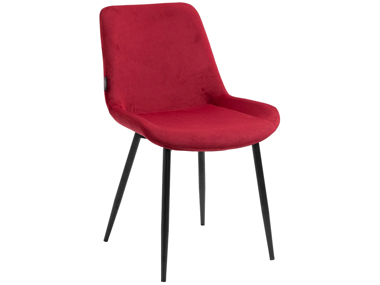 Pack de 4 sillas de comedor en terciopelo rojo y metal negro mate M10_000796