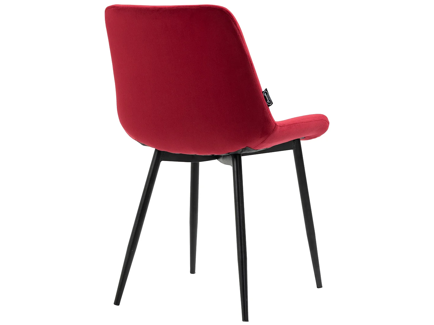 Pack de 4 sillas de comedor en terciopelo rojo y metal negro mate M10_000796