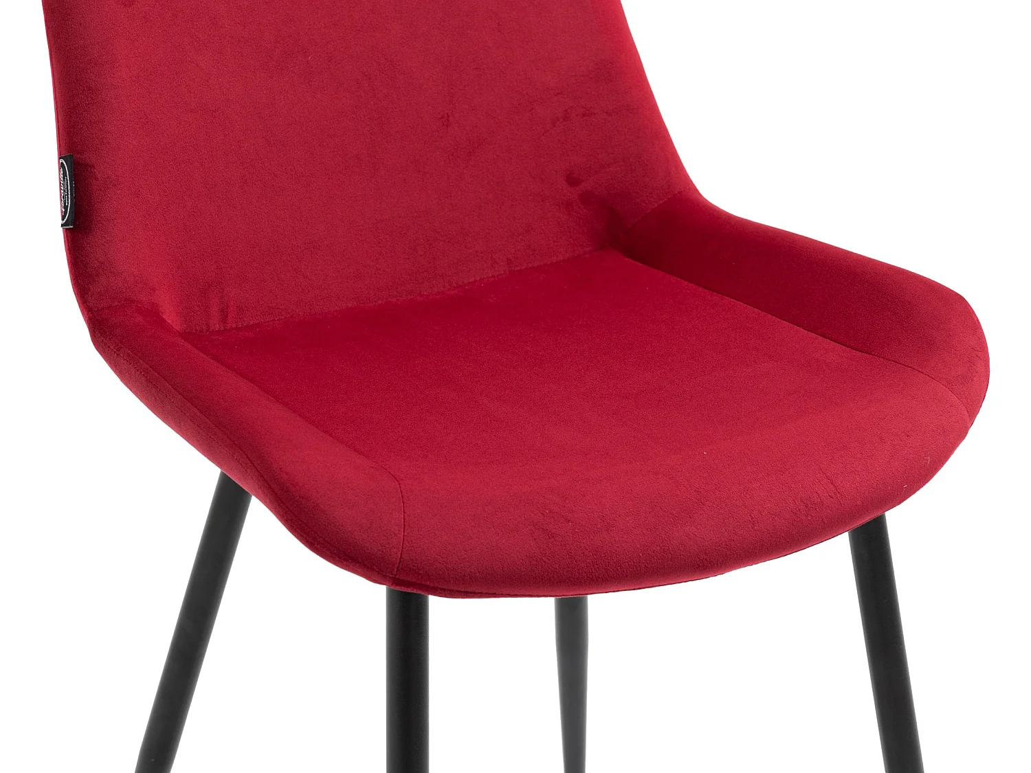 Pack de 4 sillas de comedor en terciopelo rojo y metal negro mate M10_000796