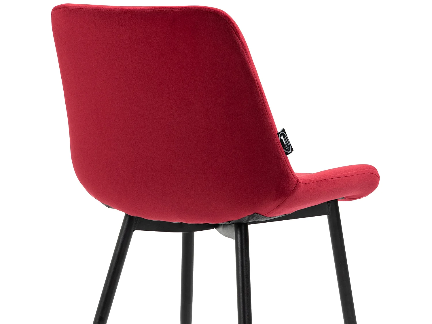 Pack de 4 sillas de comedor en terciopelo rojo y metal negro mate M10_000796