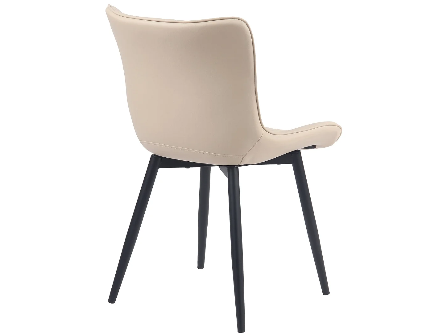 Juego de 2 sillas de comedor cocina polipiel crema metal M10_000423