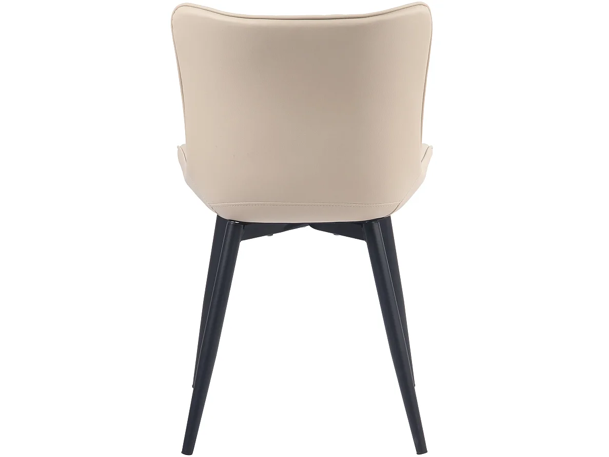 Juego de 2 sillas de comedor cocina polipiel crema metal M10_000423