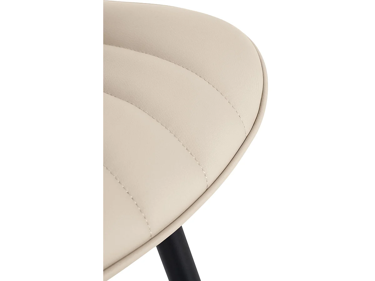 Juego de 2 sillas de comedor cocina polipiel crema metal M10_000423