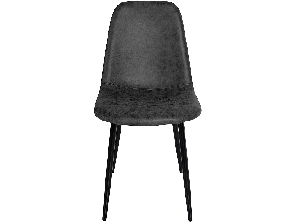 Juego de 4 sillas de comedor cocina estilo moderno polipiel negro y metal M10_000509