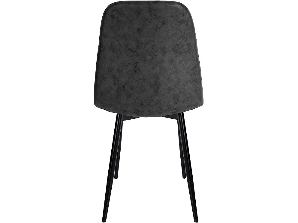 Juego de 4 sillas de comedor cocina estilo moderno polipiel negro y metal M10_000509