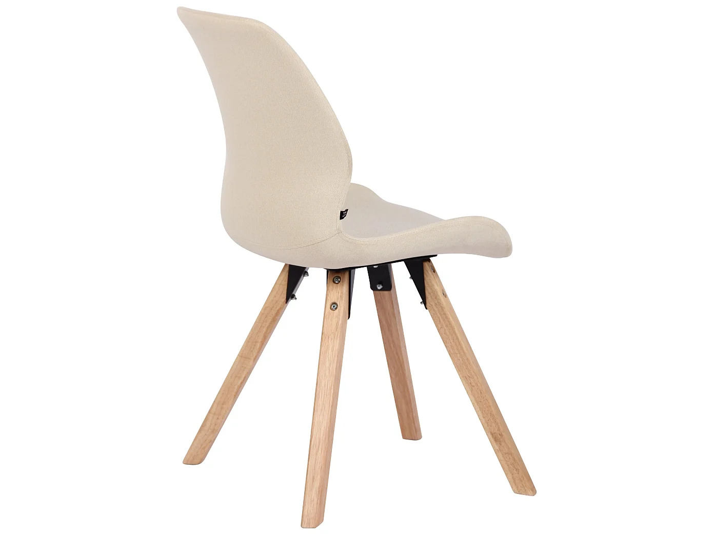 Juego de 4 sillas de comedor asiento acolchado estilo escandinavo tela crema y madera M10_000470