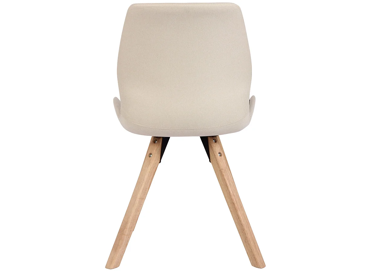 Juego de 4 sillas de comedor asiento acolchado estilo escandinavo tela crema y madera M10_000470