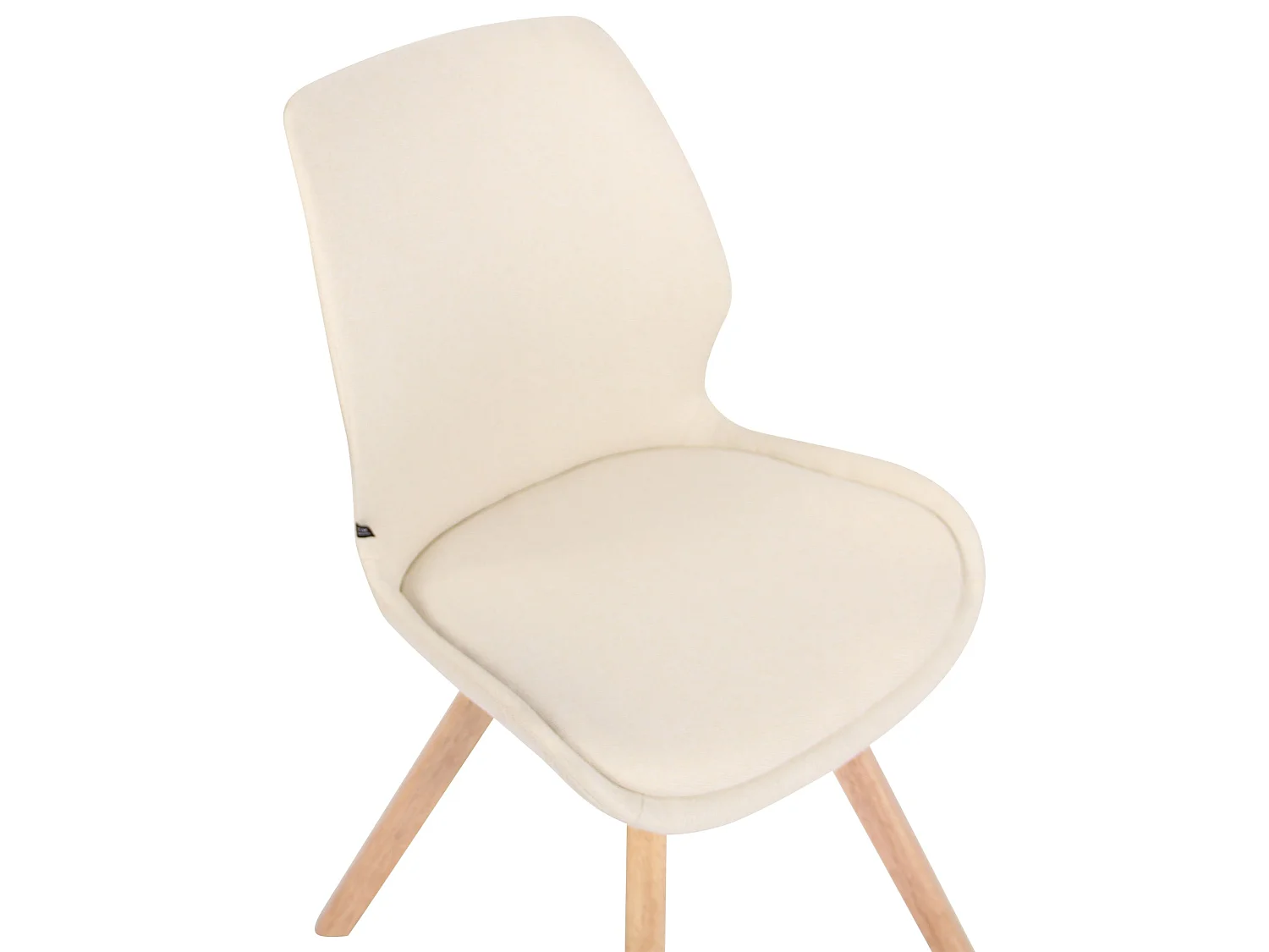 Juego de 4 sillas de comedor asiento acolchado estilo escandinavo tela crema y madera M10_000470