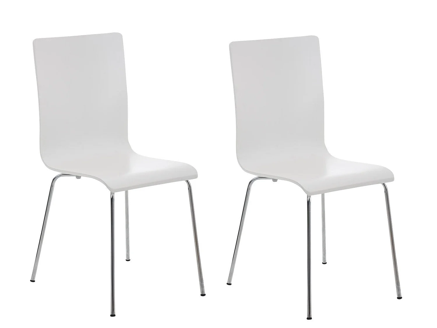 Lot de 2 chaises de cuisine en bois blanc et métal CDS10062