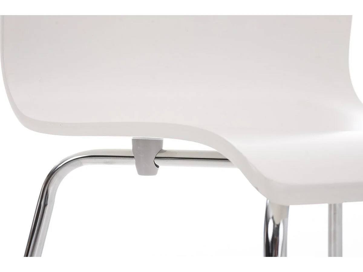 Lot de 2 chaises de cuisine en bois blanc et métal CDS10062