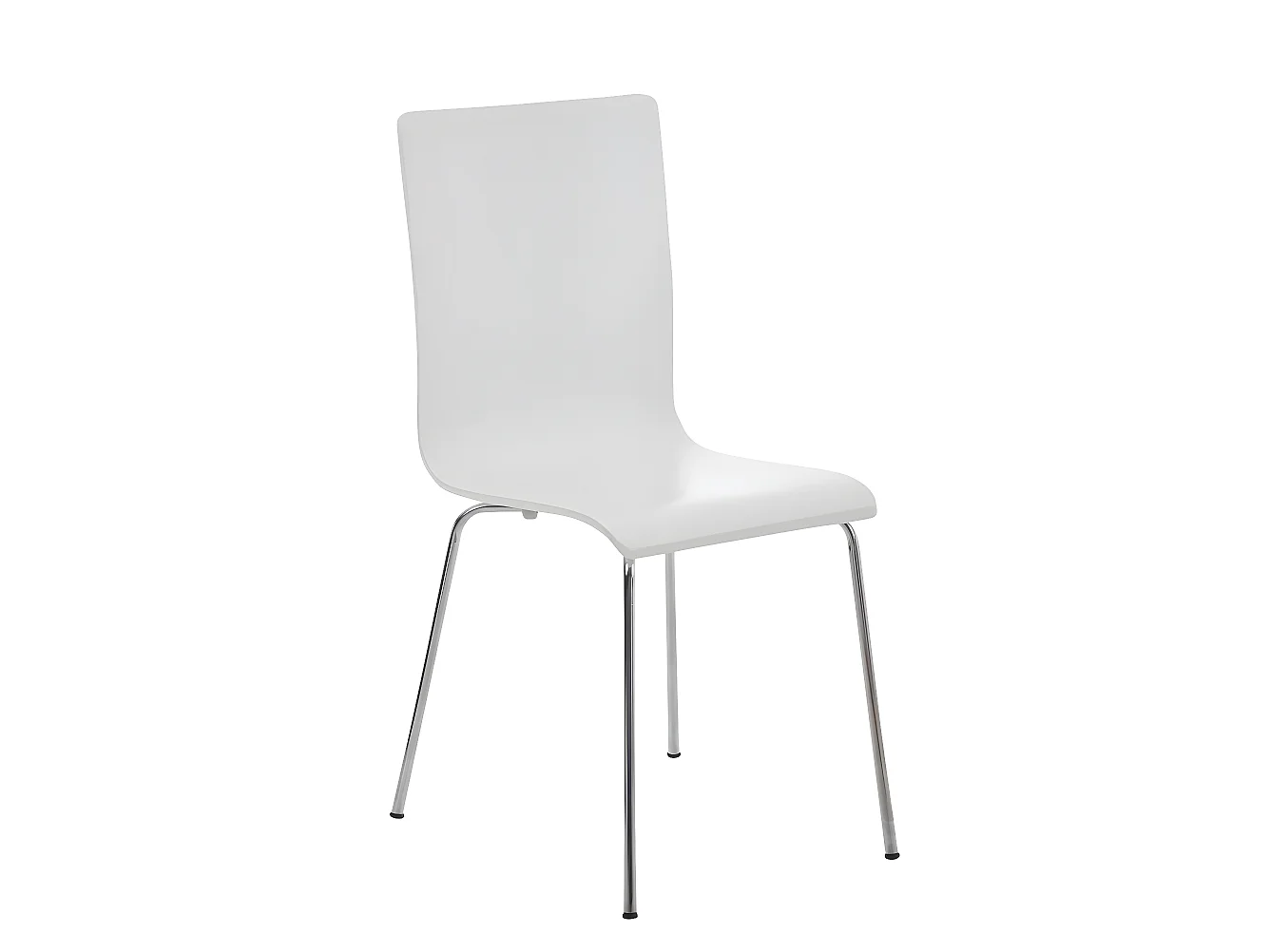 Lot de 2 chaises de cuisine en bois blanc et métal CDS10062