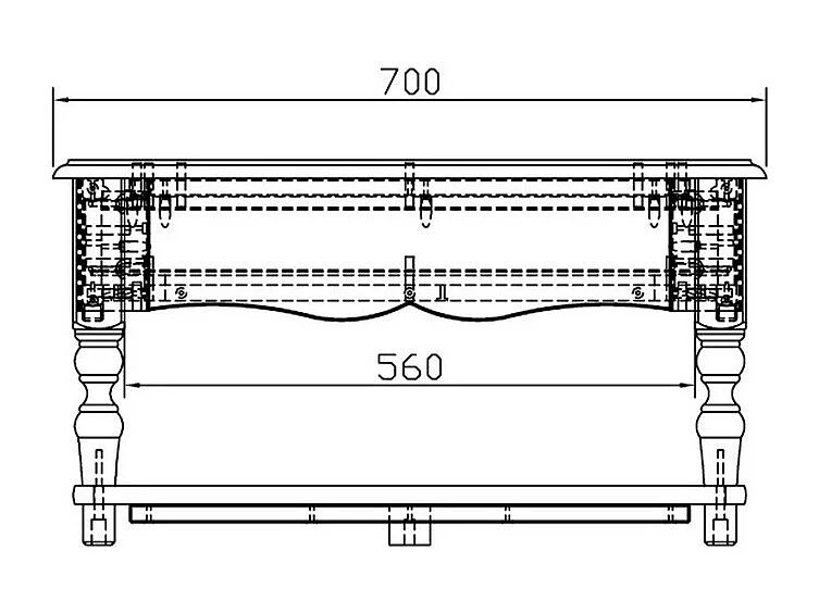 Table Basse Taupe 2 Tiroirs Va-et-Vient 1 Niche L 100 H 38 P 70 cm