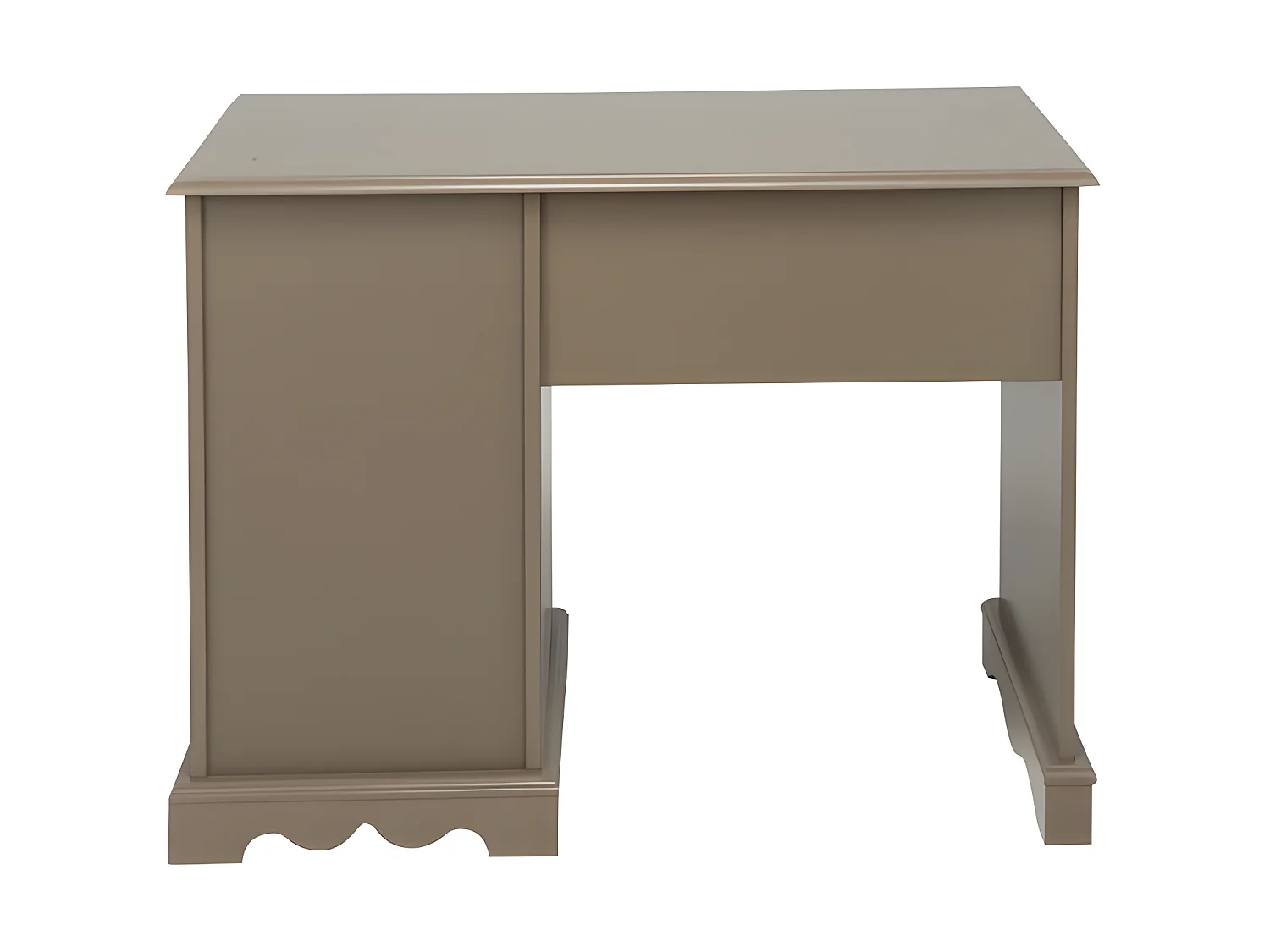 Bureau Taupe 1 Caisson 5 Tiroirs de Style Charme Anglais L 100 H 74.7 P 58.3 cm